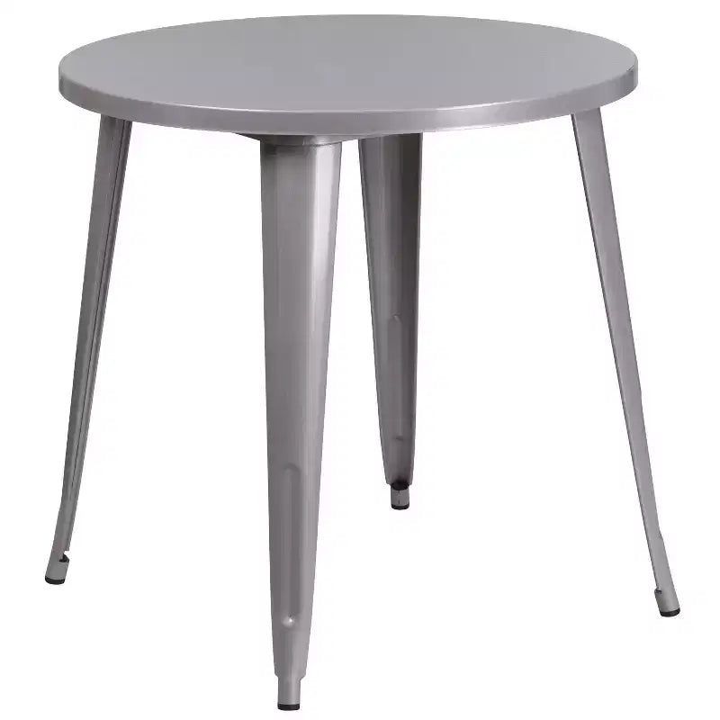 Flash Furniture Tavolo Tondo in Metallo da 30 per Interni ed Esterni per Uso Commerciale