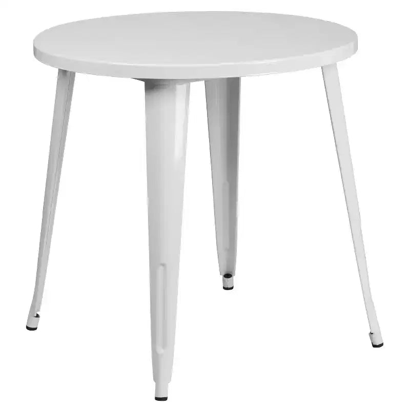 Flash Furniture Tavolo Tondo in Metallo da 30 per Interni ed Esterni per Uso Commerciale