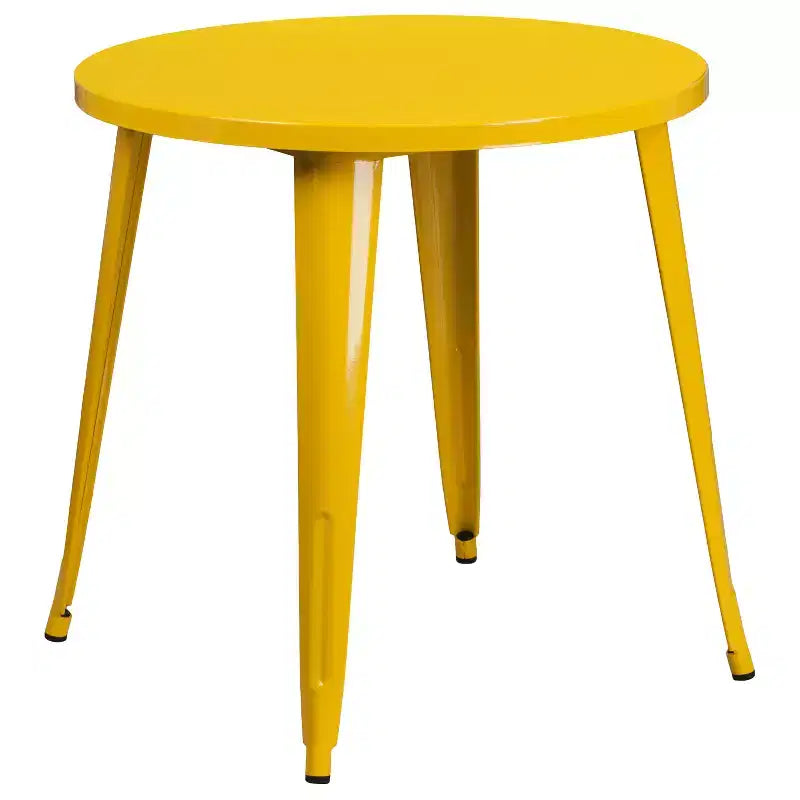 Flash Furniture Tavolo Tondo in Metallo da 30 per Interni ed Esterni per Uso Commerciale