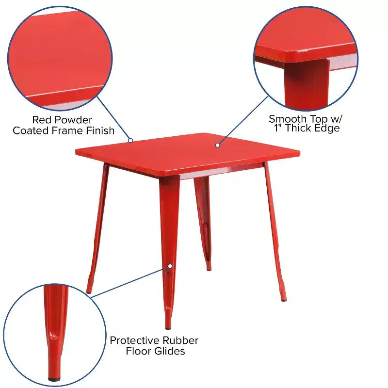 Tavolo quadrato da interno/esterno in metallo di livello commerciale Flash Furniture 31.5