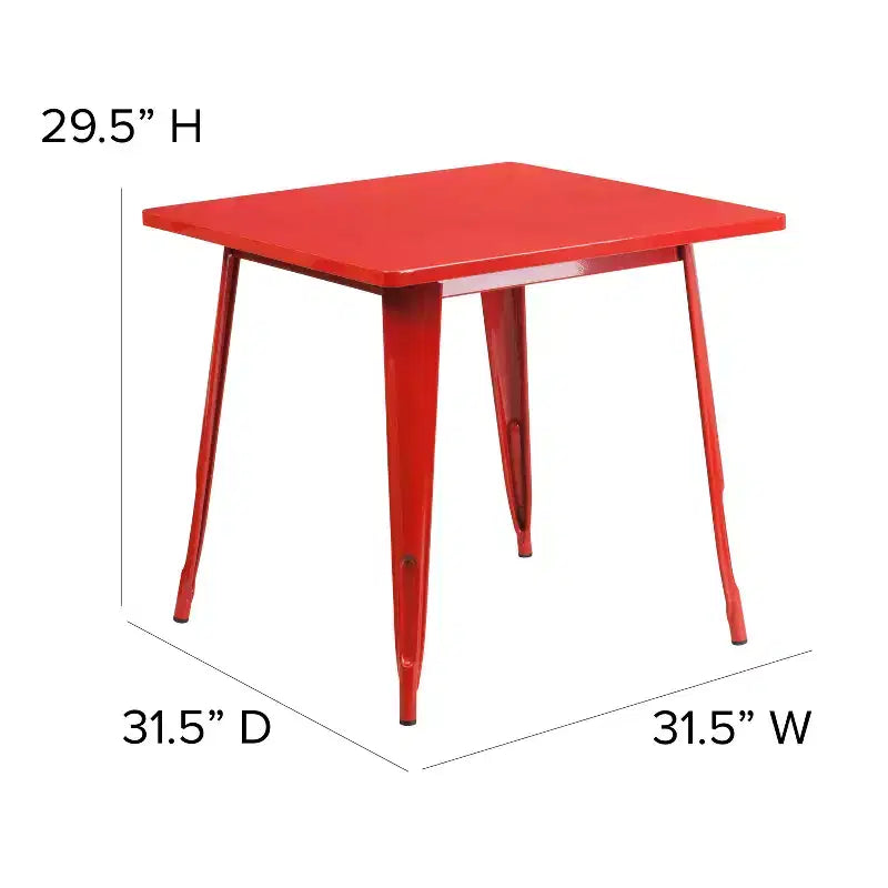 Tavolo quadrato da interno/esterno in metallo di livello commerciale Flash Furniture 31.5