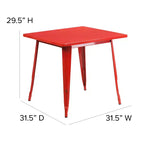 Tavolo quadrato da interno/esterno in metallo di livello commerciale Flash Furniture 31.5