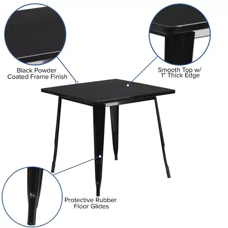 Tavolo quadrato da interno/esterno in metallo di livello commerciale Flash Furniture 31.5