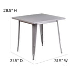 Tavolo quadrato da interno/esterno in metallo di livello commerciale Flash Furniture 31.5