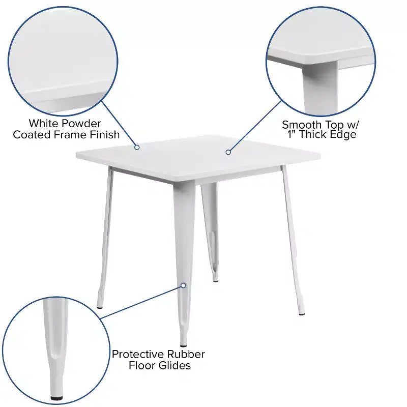 Tavolo quadrato da interno/esterno in metallo di livello commerciale Flash Furniture 31.5