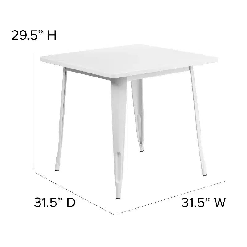Tavolo quadrato da interno/esterno in metallo di livello commerciale Flash Furniture 31.5