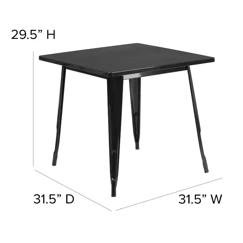 Tavolo quadrato da interno/esterno in metallo di livello commerciale Flash Furniture 31.5