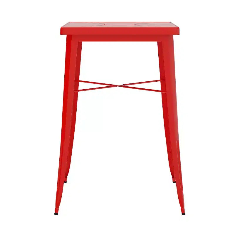 Flash Furniture Tavolo Bar Quadrato in Metallo per Interni ed Esterni di Qualità Commerciale da 60 cm
