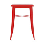 Flash Furniture Tavolo Bar Quadrato in Metallo per Interni ed Esterni di Qualità Commerciale da 60 cm