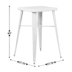 Flash Furniture Tavolo Bar Quadrato in Metallo per Interni ed Esterni di Qualità Commerciale da 60 cm