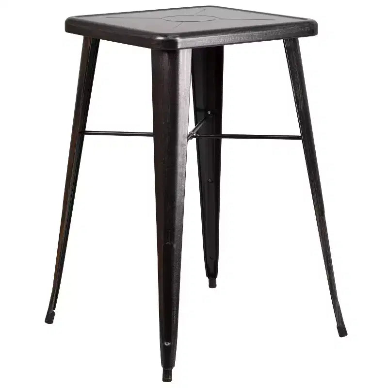 Flash Furniture Tavolo Bar Quadrato in Metallo per Interni ed Esterni di Qualità Commerciale da 60 cm