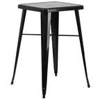 Flash Furniture Tavolo Bar Quadrato in Metallo per Interni ed Esterni di Qualità Commerciale da 60 cm