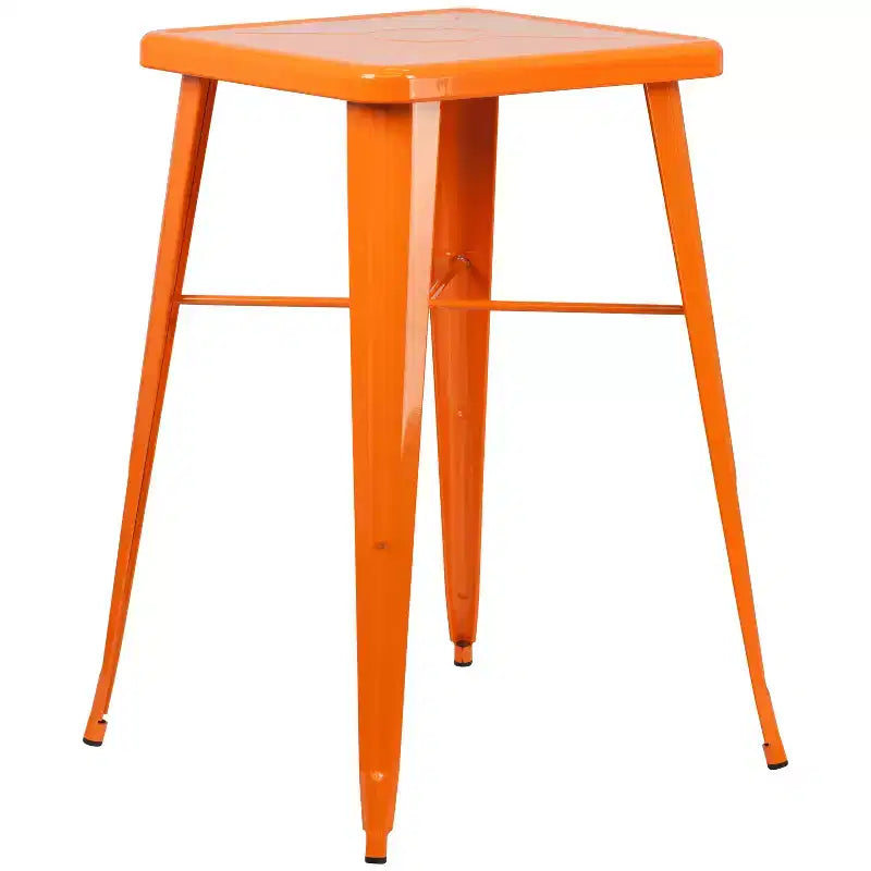 Flash Furniture Tavolo Bar Quadrato in Metallo per Interni ed Esterni di Qualità Commerciale da 60 cm