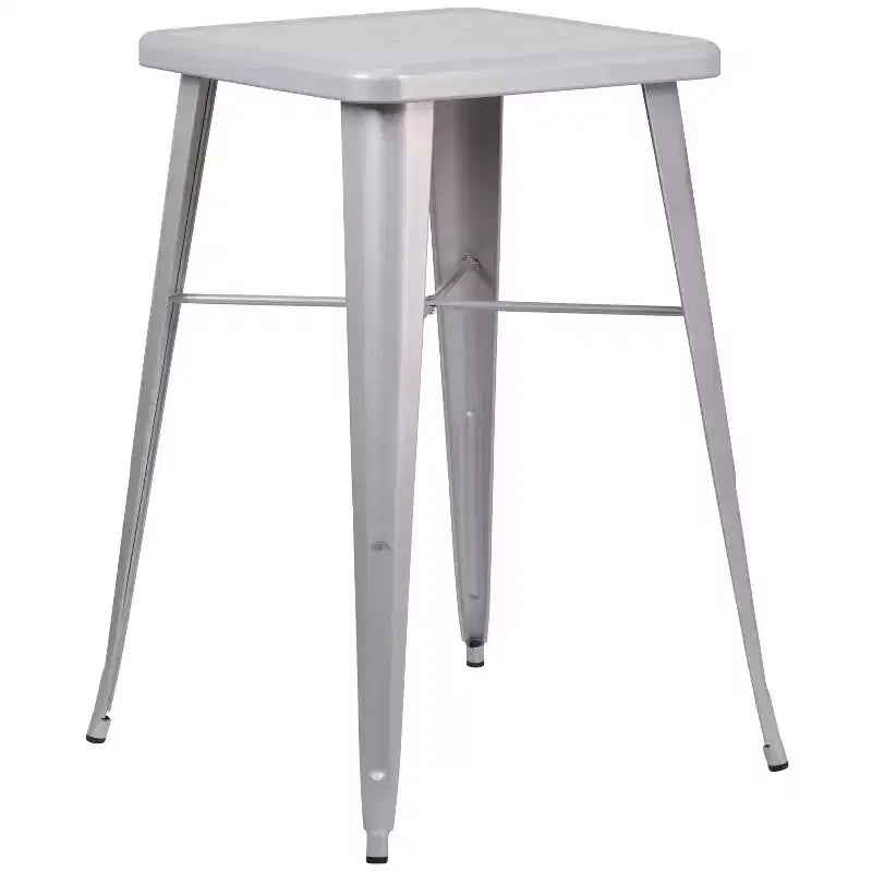 Flash Furniture Tavolo Bar Quadrato in Metallo per Interni ed Esterni di Qualità Commerciale da 60 cm