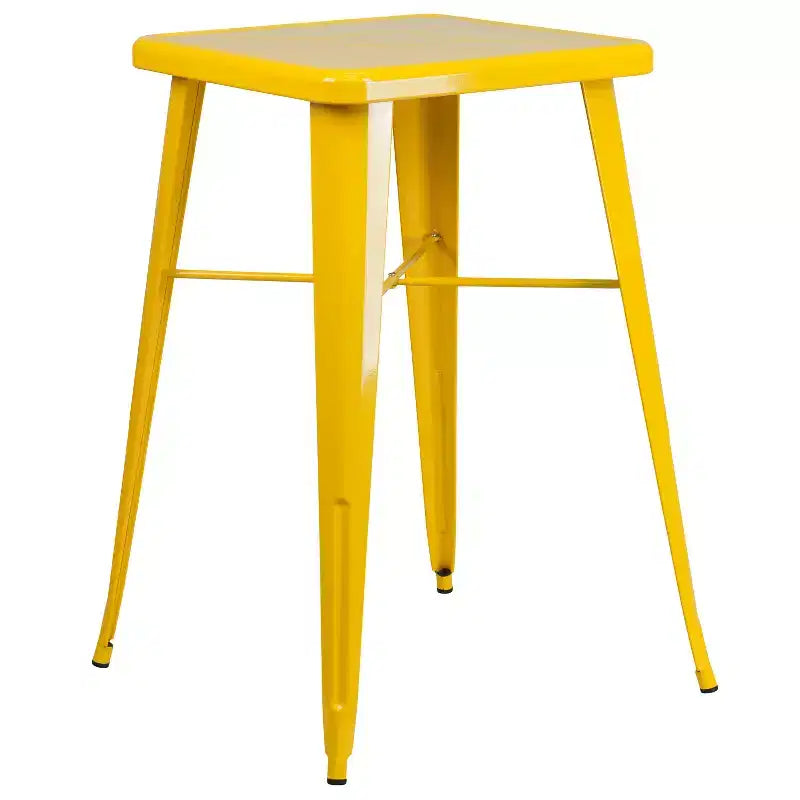 Flash Furniture Tavolo Bar Quadrato in Metallo per Interni ed Esterni di Qualità Commerciale da 60 cm