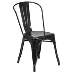 Flash Furniture Set Tavolo Quadrato in Metallo per Interni ed Esterni, Grado Commerciale, 23.75, con 2 Sedie Impilabili