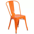 Flash Furniture Set Tavolo Quadrato in Metallo per Interni ed Esterni, Grado Commerciale, 23.75, con 2 Sedie Impilabili