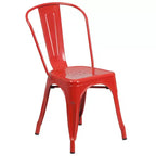 Flash Furniture Set Tavolo Quadrato in Metallo per Interni ed Esterni, Grado Commerciale, 23.75, con 2 Sedie Impilabili