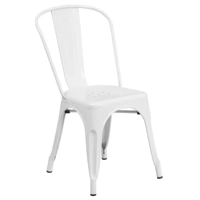 Flash Furniture Set Tavolo Quadrato in Metallo per Interni ed Esterni, Grado Commerciale, 23.75, con 2 Sedie Impilabili