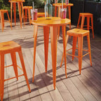 Tavolo Rotondo da Bar per Interni/Esterni in Metallo da 24 pollici per Uso Commerciale Flash Furniture