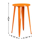 Tavolo Rotondo da Bar per Interni/Esterni in Metallo da 24 pollici per Uso Commerciale Flash Furniture