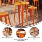 Tavolo Rotondo da Bar per Interni/Esterni in Metallo da 24 pollici per Uso Commerciale Flash Furniture