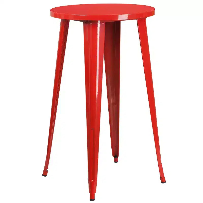 Tavolo Rotondo da Bar per Interni/Esterni in Metallo da 24 pollici per Uso Commerciale Flash Furniture