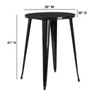 Tavolo rotondo Flash Furniture da 30 pollici in metallo per interni ed esterni ad altezza bar, per uso commerciale