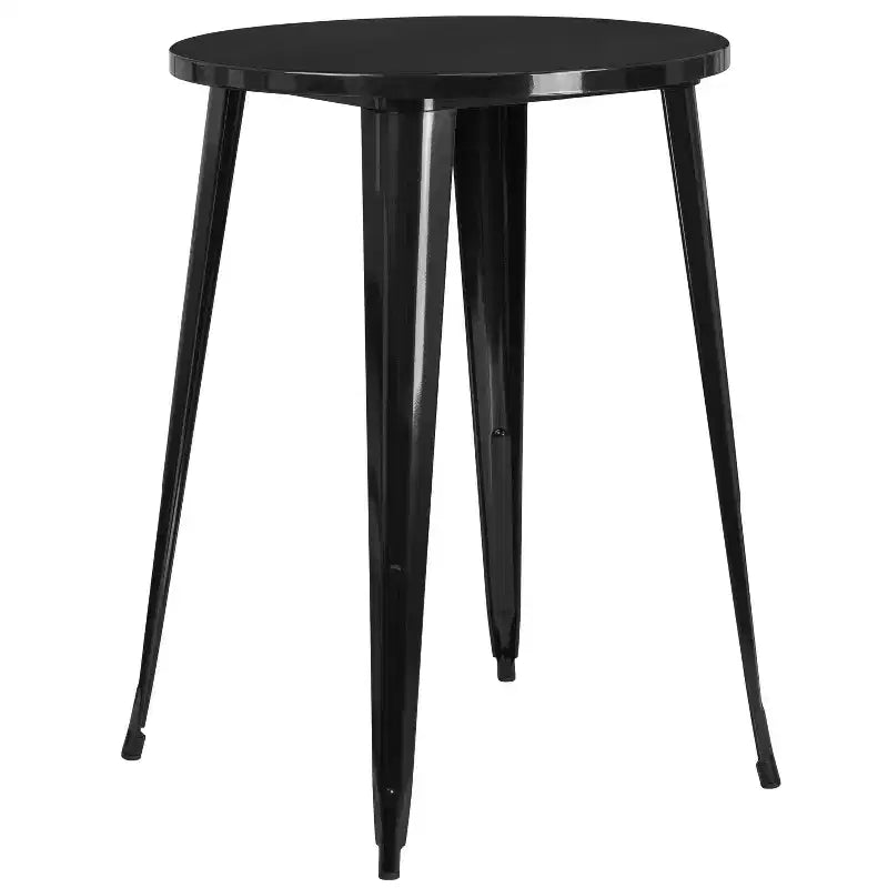 Tavolo rotondo Flash Furniture da 30 pollici in metallo per interni ed esterni ad altezza bar, per uso commerciale
