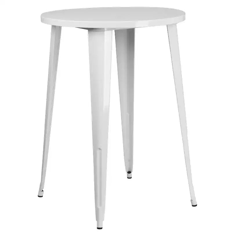 Tavolo rotondo Flash Furniture da 30 pollici in metallo per interni ed esterni ad altezza bar, per uso commerciale