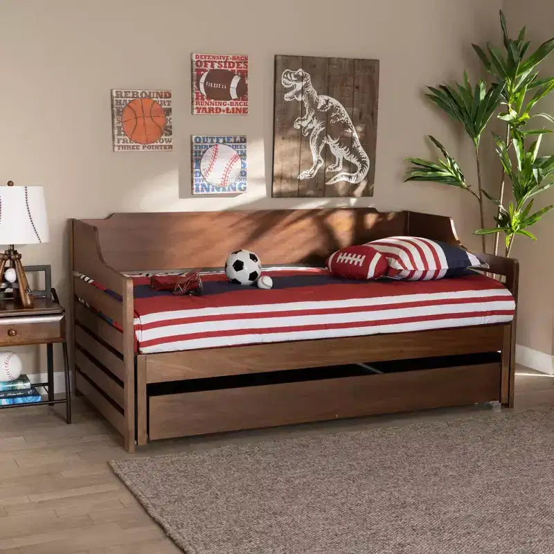 Divano letto allungabile da due piazze a king size con cassetto portaoggetti Jameson - Baxton Studio