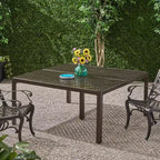 Tavolo da pranzo Tahoe Square in alluminio moderno con dettagli intrecciati - Christopher Knight Home