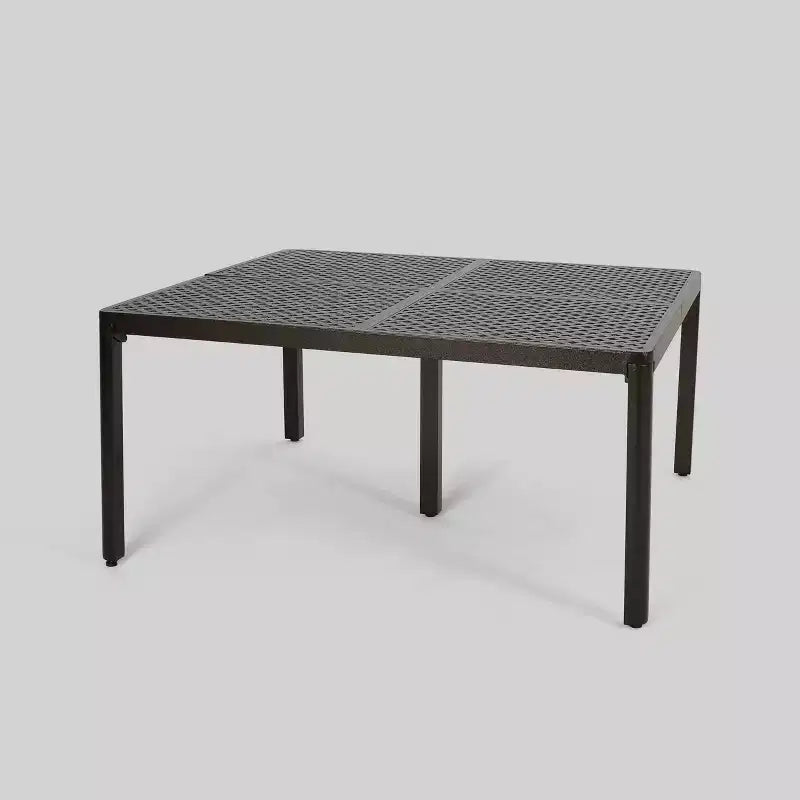 Tavolo da pranzo Tahoe Square in alluminio moderno con dettagli intrecciati - Christopher Knight Home