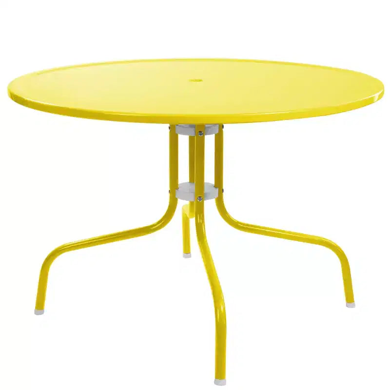 Northlight 39.25-Inch Outdoor Retro Metal Tulip Table, Yellow