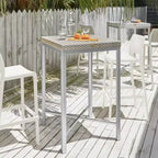 Tavolo da bar Russ in rattan con gambe in alluminio - Lagoon