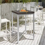 Tavolo da bar Russ in rattan con gambe in alluminio - Lagoon