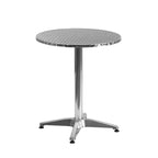 Set da tavola Flash Furniture Lila rotondo da 23,5" in alluminio per interni-esterni con 2 sedie in rattan
