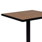 Flash Furniture Lark, set da bistrò da esterno con tavolo e 2 sedie con doghe in poly effetto teak