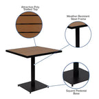 Flash Furniture Lark, set da bistrò da esterno con tavolo e 2 sedie con doghe in poly effetto teak