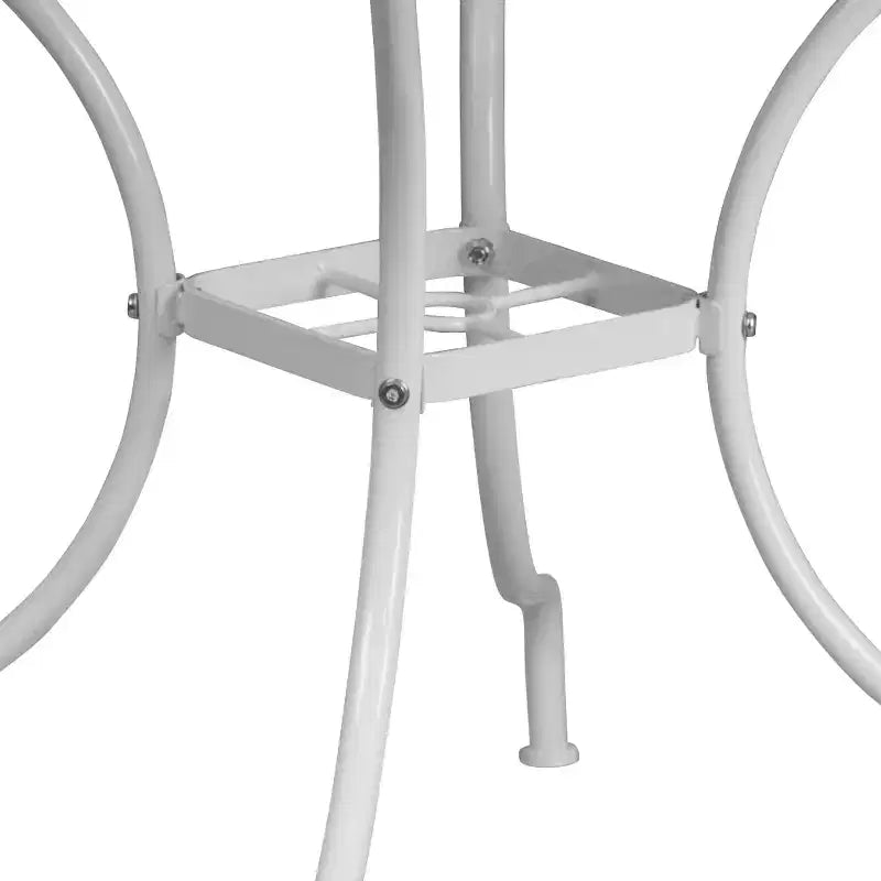 Flash Furniture Oia Tavolo da Esterno Quadrato in Acciaio da 90 cm per Uso Commerciale con Foro per Ombrellone