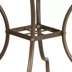 Flash Furniture Oia Tavolo da Esterno Quadrato in Acciaio da 90 cm per Uso Commerciale con Foro per Ombrellone