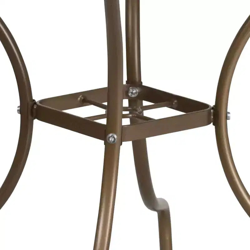 Flash Furniture Oia Tavolo da Esterno Quadrato in Acciaio da 90 cm per Uso Commerciale con Foro per Ombrellone