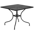 Flash Furniture Oia Commercial Grade 35.5 Square Indoor-Outdoor Steel Patio Table with Umbrella Hole