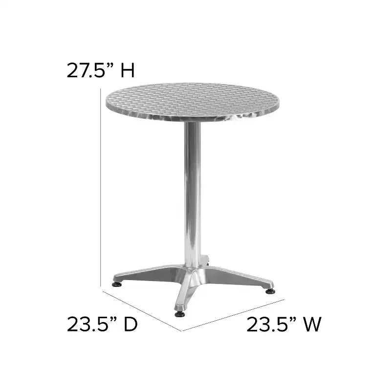 Flash Furniture Mellie Tavolo Rotondo da 23,5'' in Alluminio per Interni-Esterni con Base