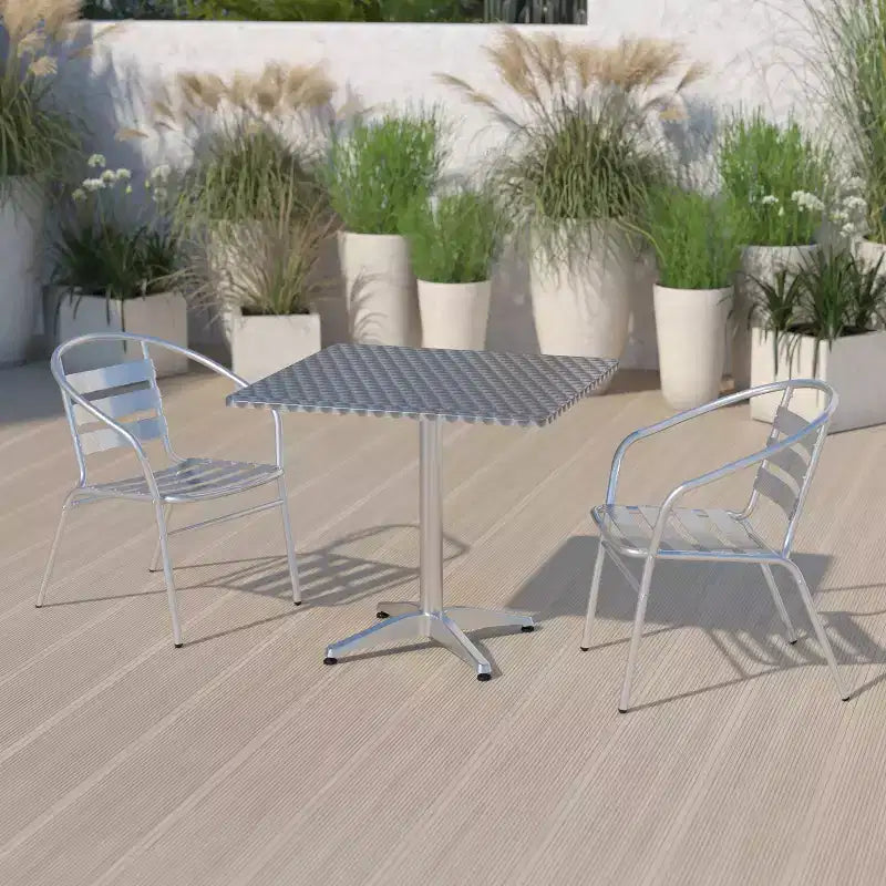 Flash Furniture Mellie, tavolo quadrato da 31.5'' per interni-esterni, in alluminio con base