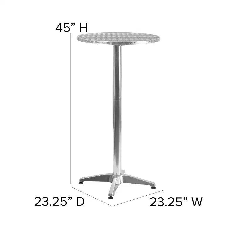 Flash Furniture Mellie, Tavolo Rotondo Alto da Bar da 23,25" in Alluminio per Interni ed Esterni con Piano Ribaltabile