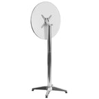 Flash Furniture Mellie, Tavolo Rotondo Alto da Bar da 23,25" in Alluminio per Interni ed Esterni con Piano Ribaltabile