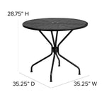 Flash Furniture Oia Tavolo da Esterno/Interno Rotondo in Acciaio Commerciale da 35.25 pollici con Foro per Ombrellone