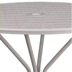 Flash Furniture Oia Tavolo da Esterno/Interno Rotondo in Acciaio Commerciale da 35.25 pollici con Foro per Ombrellone