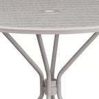 Flash Furniture Oia Tavolo da Esterno/Interno Rotondo in Acciaio Commerciale da 35.25 pollici con Foro per Ombrellone